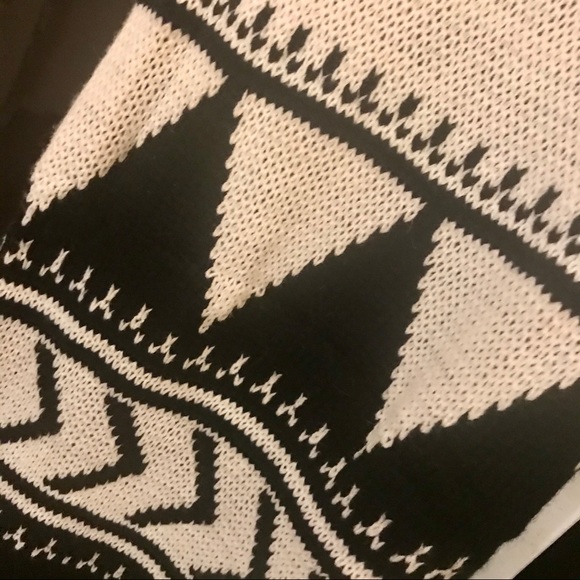 Ramie Wool Blend Aztec Knit Long Cardigan - Picture 5 of 6